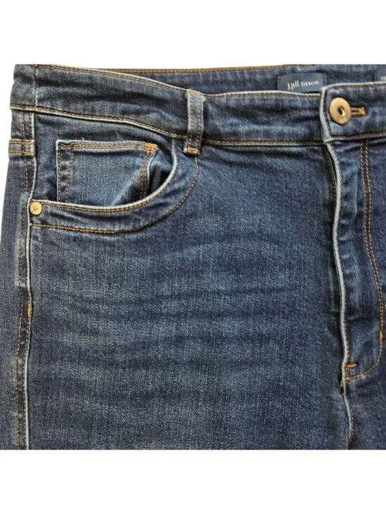 J.Jill Denim High-Rise Boot Cut Jeans Dark Wash Size 14R Cotton Blend Stretch - Picture 6 of 14